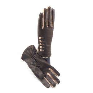 Guanto Pelle Bottoni Caridei