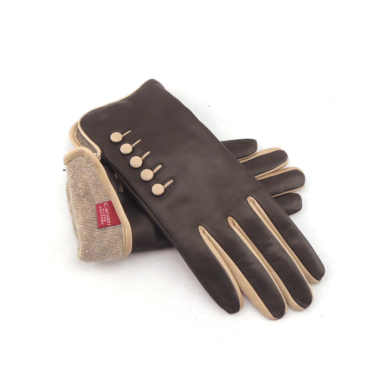 Guanto Pelle Bottoni Caridei - immagine 3