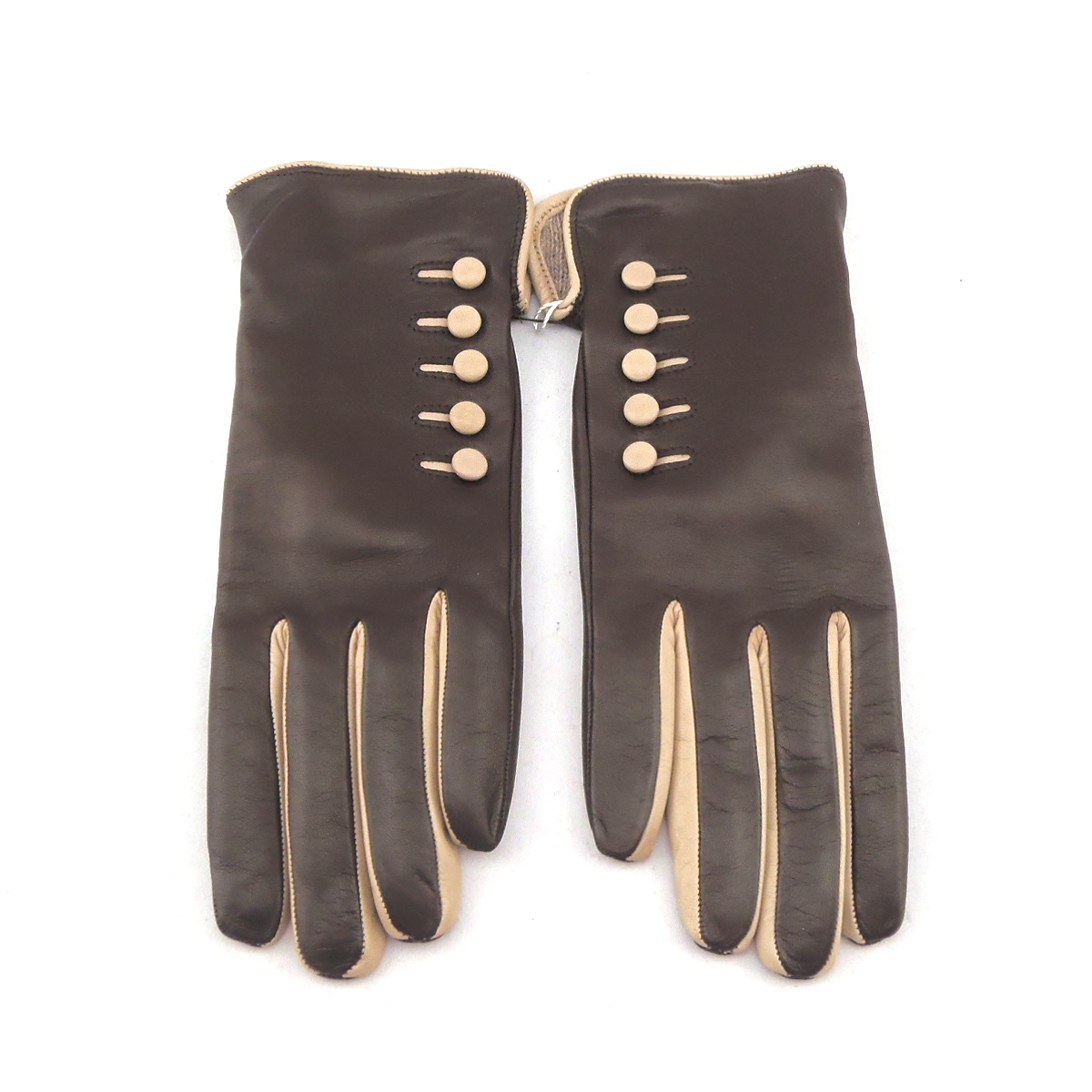 Guanto Pelle Bottoni Caridei - immagine 2